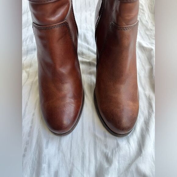 Frye Patty Riding Boots Redwood Size 6.5 M brown leather booties - Picture 8 of 12